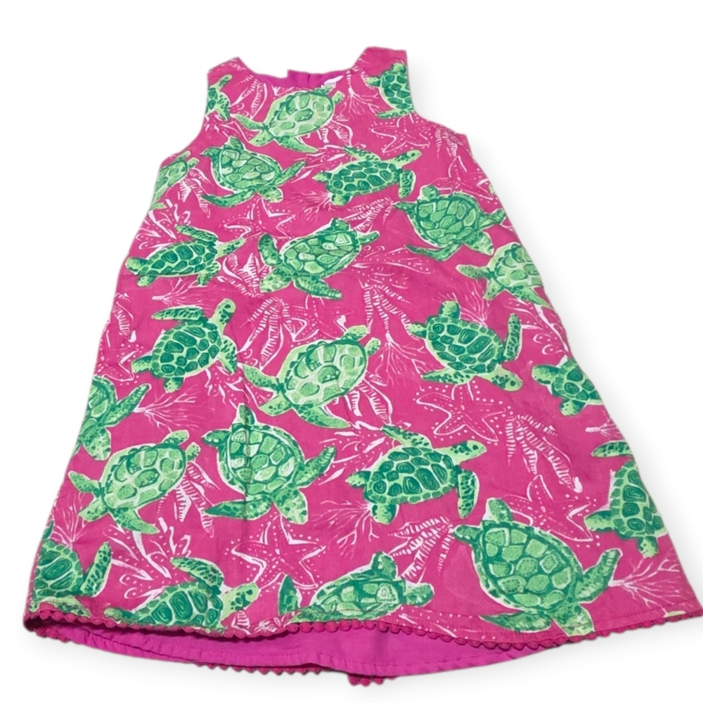 Tommy Bahama Vibrant Pink Turtle Print Sleeveless Cotton Dress